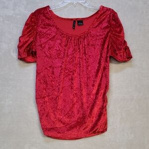 New Directions Red Velvet Blouse